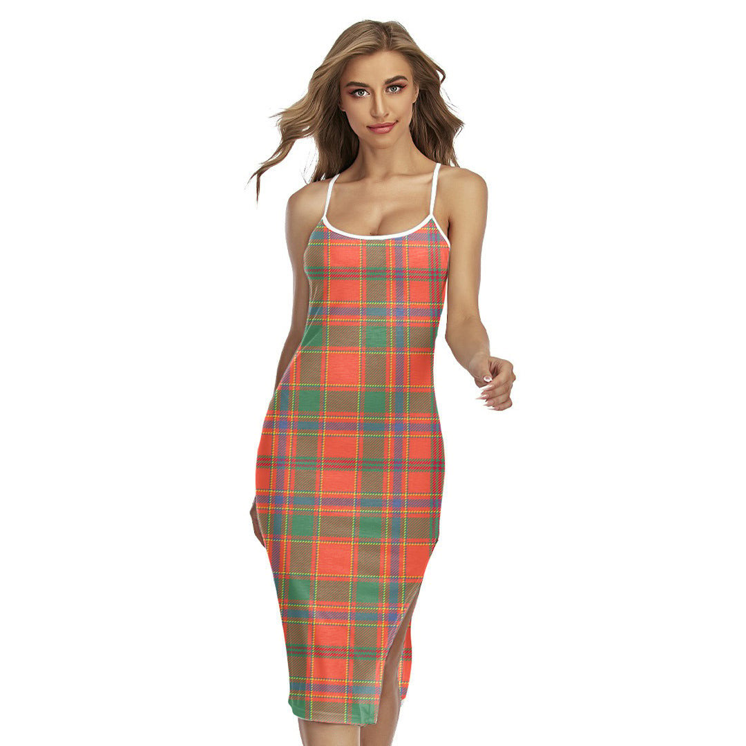 Munro Ancient Tartan Plaid Back Cross Cami Dress