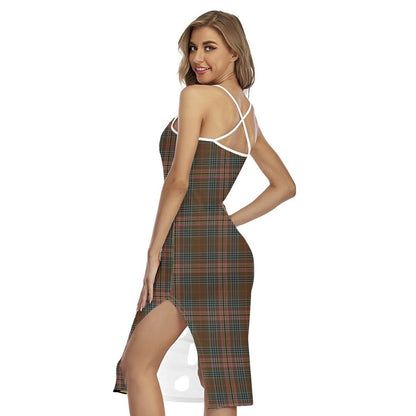 Kennedy Weathered Tartan Plaid Back Cross Cami Dress