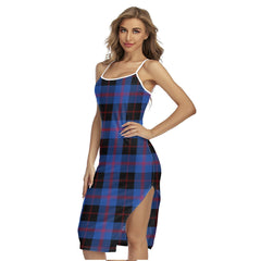 Angus Modern Tartan Plaid Back Cross Cami Dress