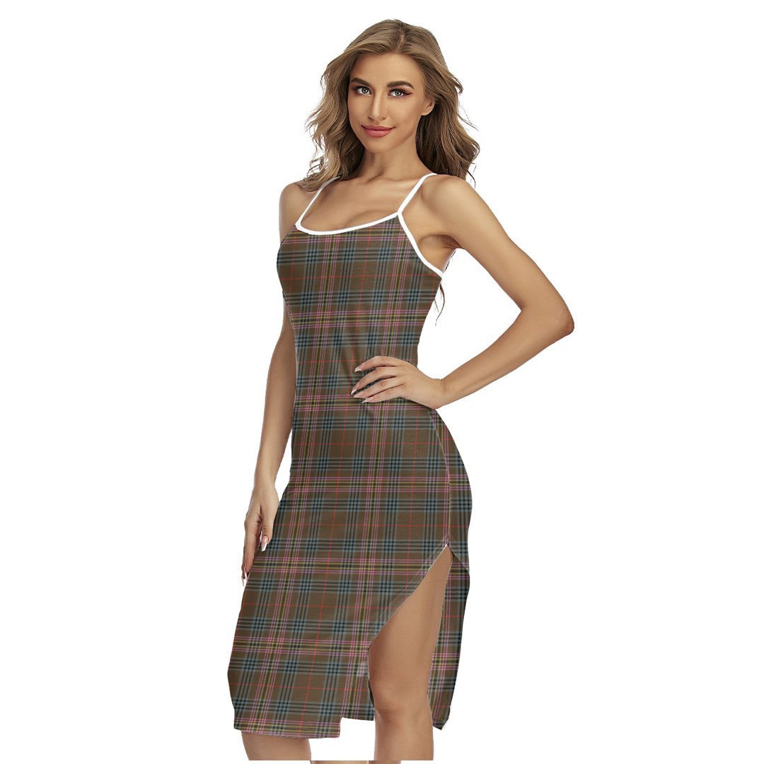 Kennedy Weathered Tartan Plaid Back Cross Cami Dress