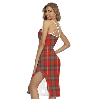 Fraser Weathered Tartan Plaid Back Cross Cami Dress