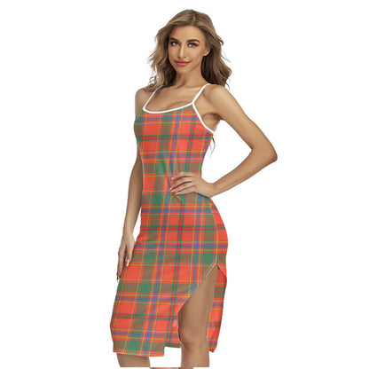 Munro Ancient Tartan Plaid Back Cross Cami Dress