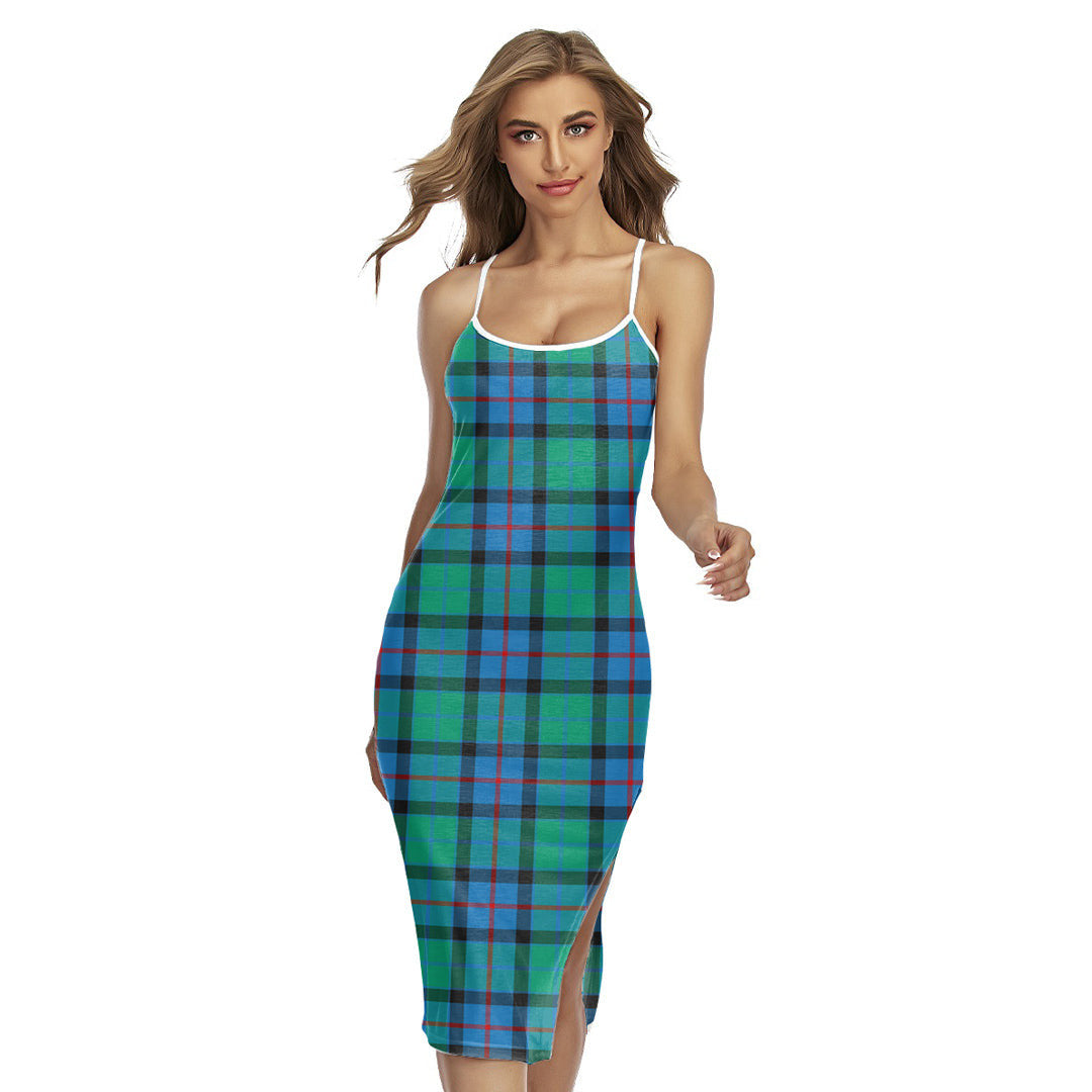 Flower Of Scotland Tartan Plaid Back Cross Cami Dress