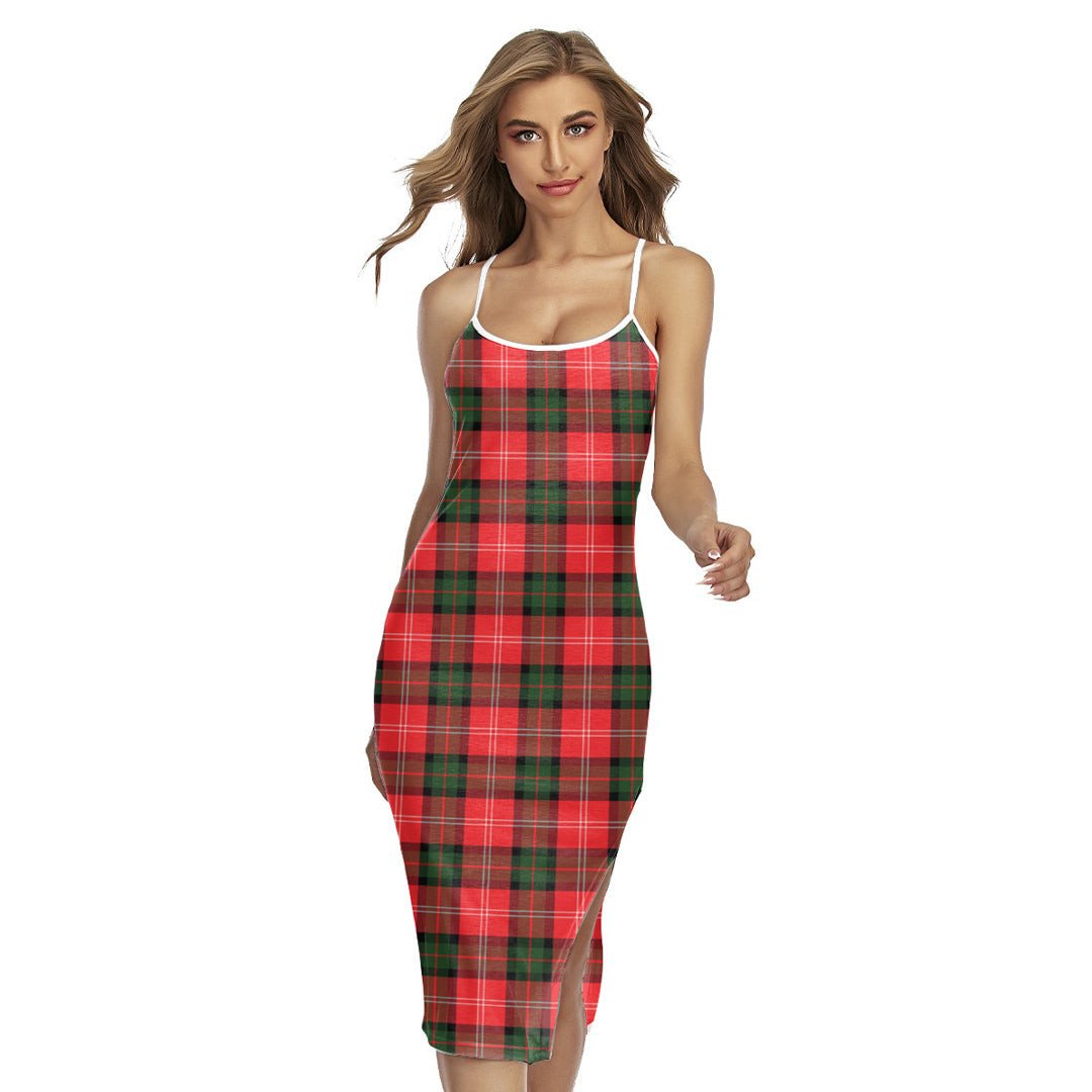 Nesbitt Modern Tartan Plaid Back Cross Cami Dress