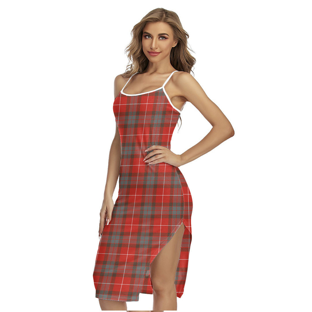 Fraser Weathered Tartan Plaid Back Cross Cami Dress