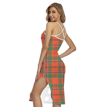 Munro Ancient Tartan Plaid Back Cross Cami Dress