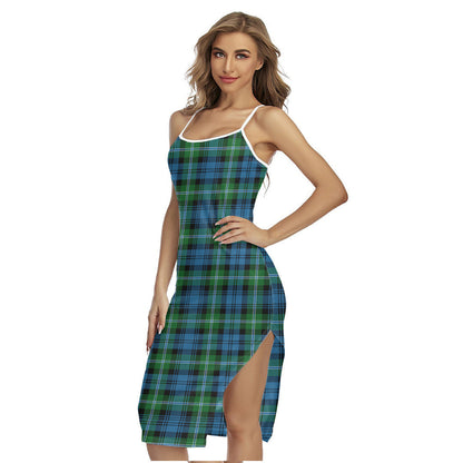 Lyon Tartan Crest Back Cross Cami Dress