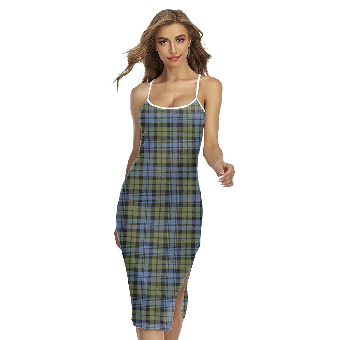 Campbell Faded Tartan Plaid Back Cross Cami Dress