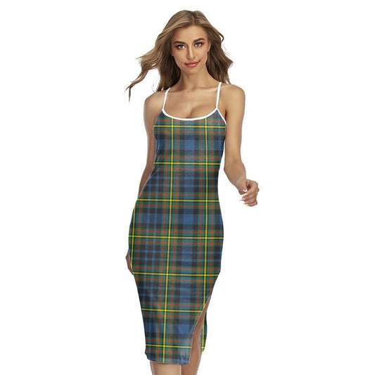 MacLellan Ancient Tartan Plaid Back Cross Cami Dress