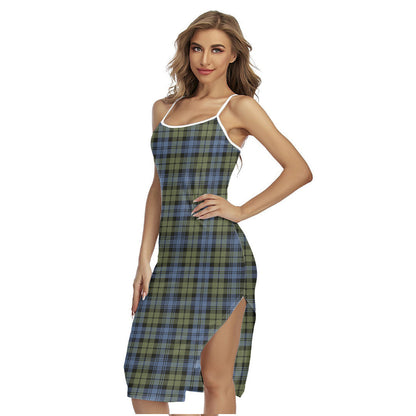 Campbell Faded Tartan Plaid Back Cross Cami Dress