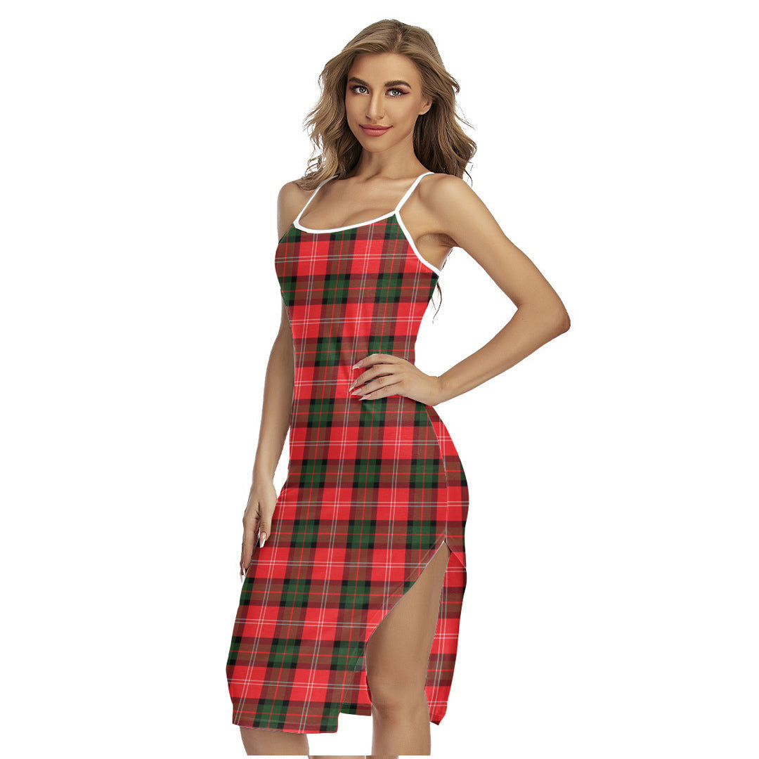 Nesbitt Modern Tartan Plaid Back Cross Cami Dress