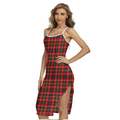 Innes Modern Tartan Plaid Back Cross Cami Dress