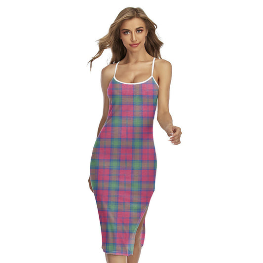 Lindsay Ancient Tartan Plaid Back Cross Cami Dress