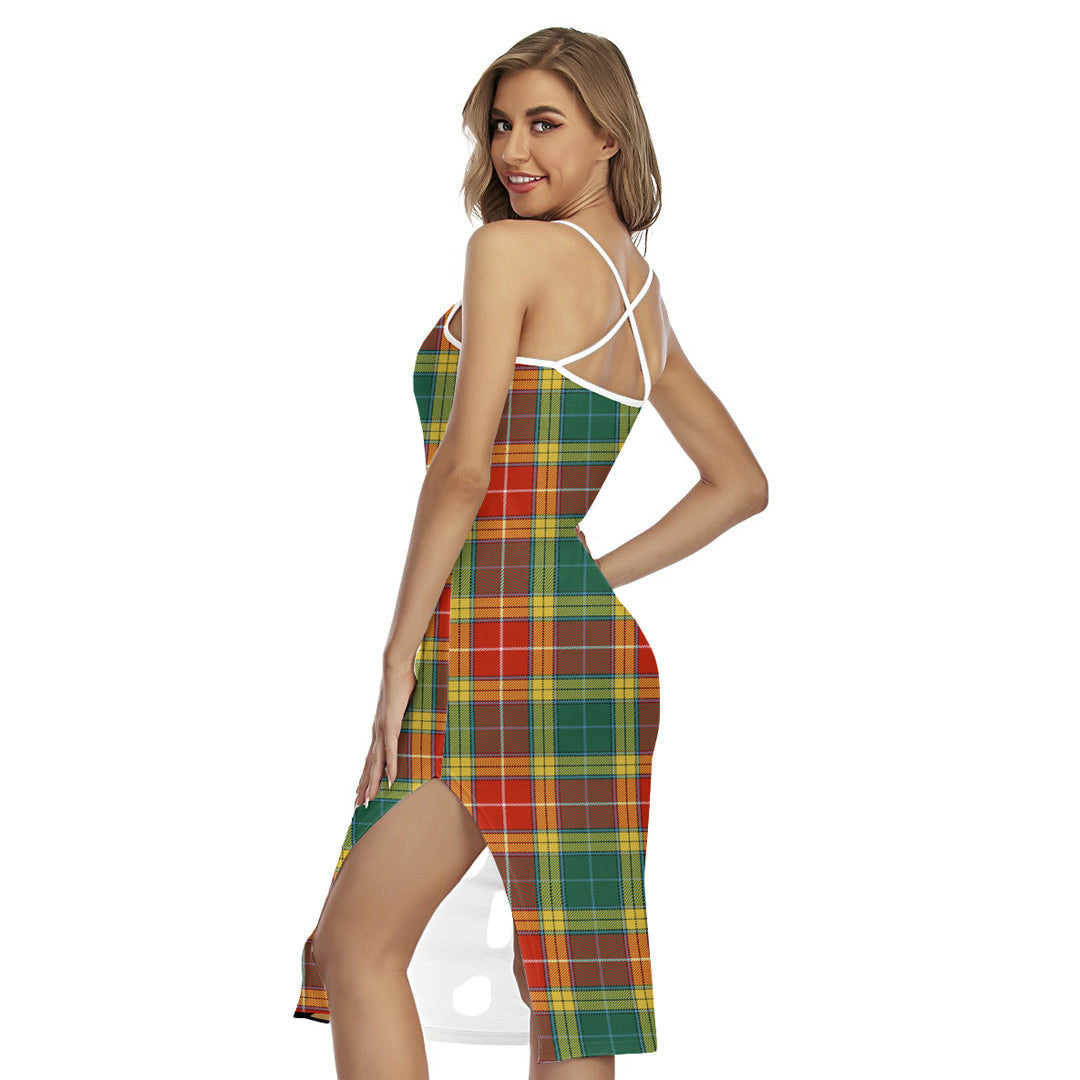 Buchanan Old Sett Tartan Plaid Back Cross Cami Dress