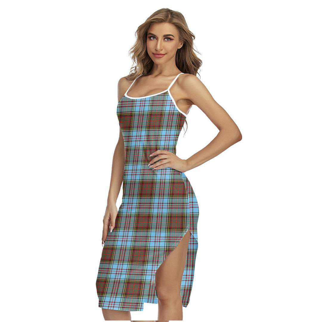 Anderson Ancient Tartan Plaid Back Cross Cami Dress