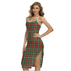 Prince of Wales Tartan Plaid Back Cross Cami Dress