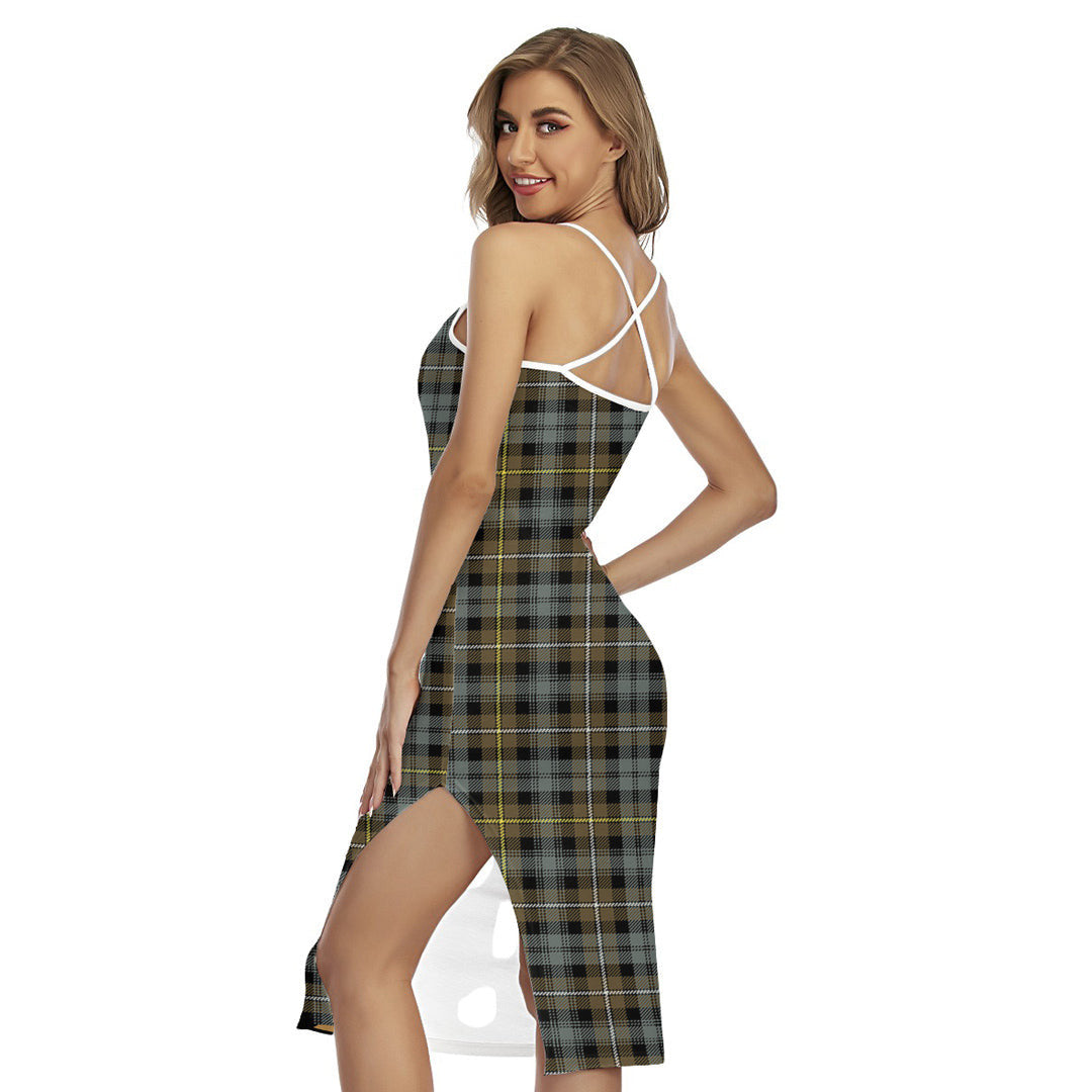 Campbell Argyll Weathered Tartan Plaid Back Cross Cami Dress