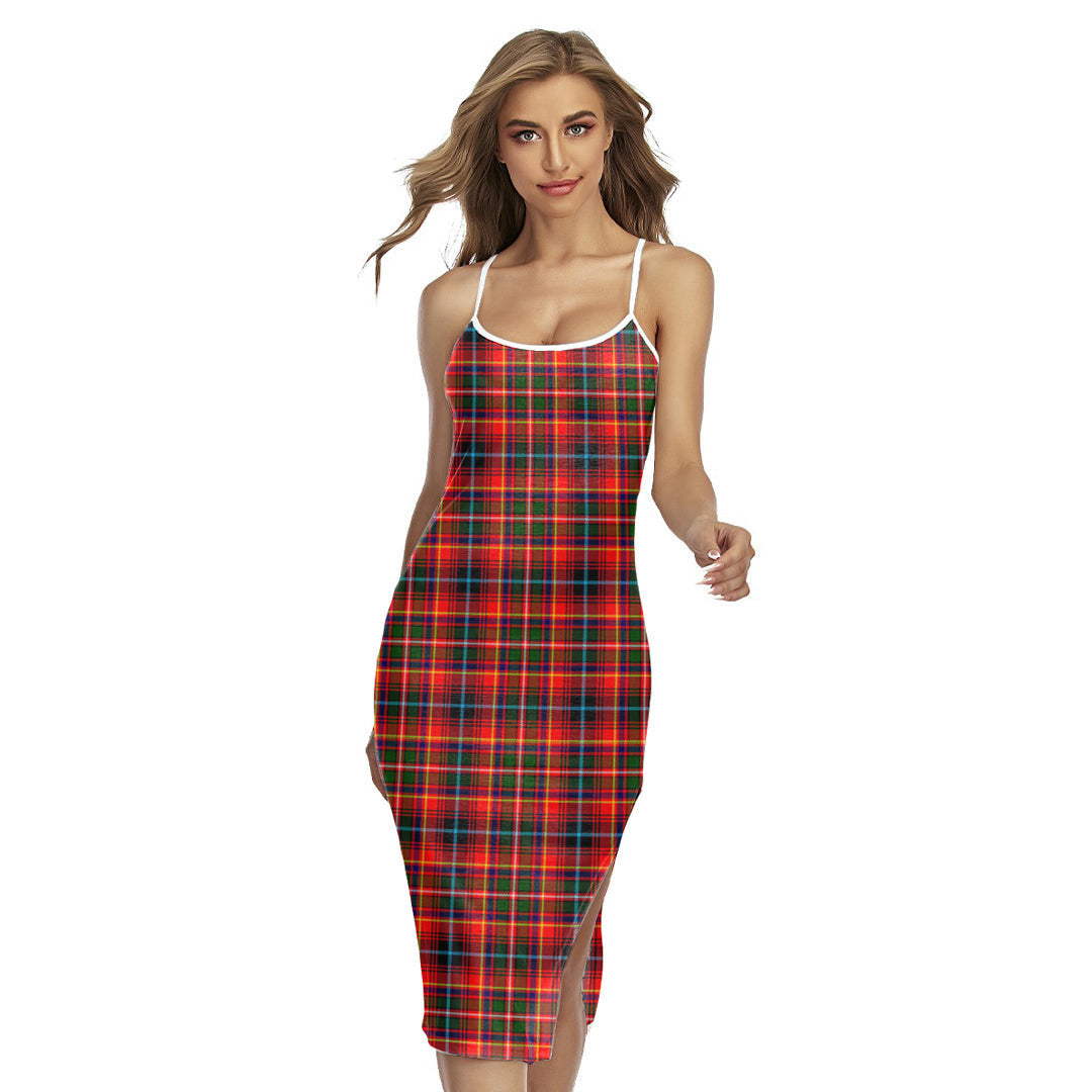Innes Modern Tartan Plaid Back Cross Cami Dress