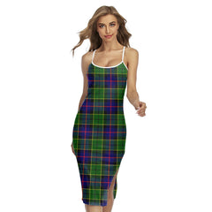 Forsyth Modern Tartan Plaid Back Cross Cami Dress