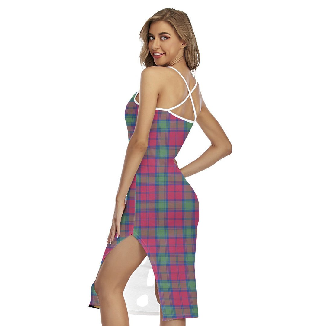 Lindsay Ancient Tartan Plaid Back Cross Cami Dress