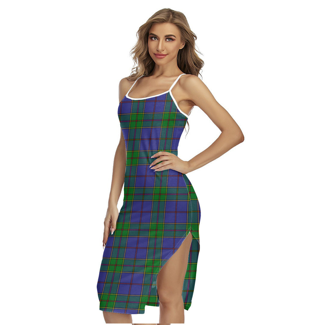 Strachan Tartan Plaid Back Cross Cami Dress