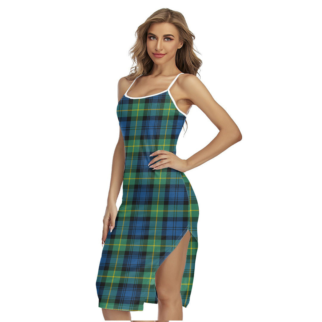 Gordon Ancient Tartan Plaid Back Cross Cami Dress