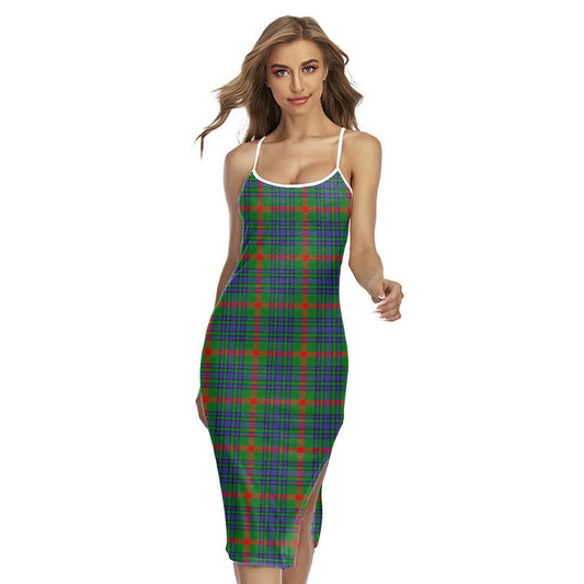 Aiton Tartan Plaid Back Cross Cami Dress