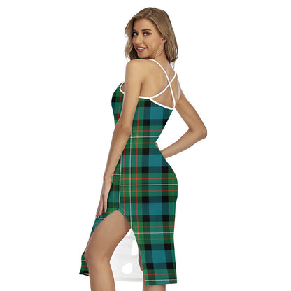 FERGUSON ANCIENT Tartan Plaid Back Cross Cami Dress