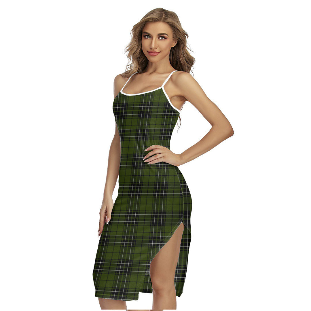 MacLean Hunting Tartan Plaid Back Cross Cami Dress