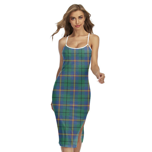 Carmichael Ancient Tartan Plaid Back Cross Cami Dress