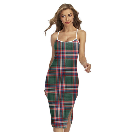 MacFarlane Hunting Modern Tartan Plaid Back Cross Cami Dress