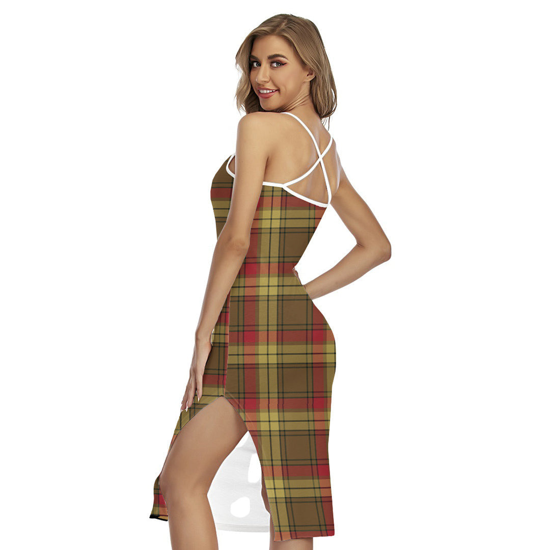 MacMillan Old Weathered Tartan Plaid Back Cross Cami Dress