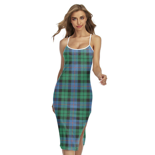 Morrison Ancient Tartan Plaid Back Cross Cami Dress