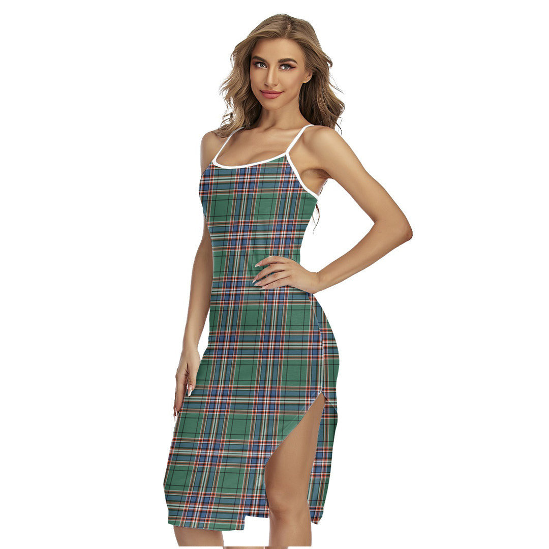 MacFarlane Hunting Ancient Tartan Plaid Back Cross Cami Dress