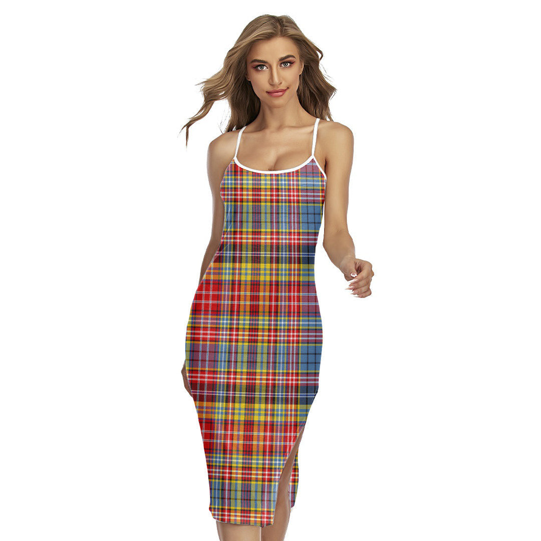 Drummond of Strathallan Tartan Plaid Back Cross Cami Dress