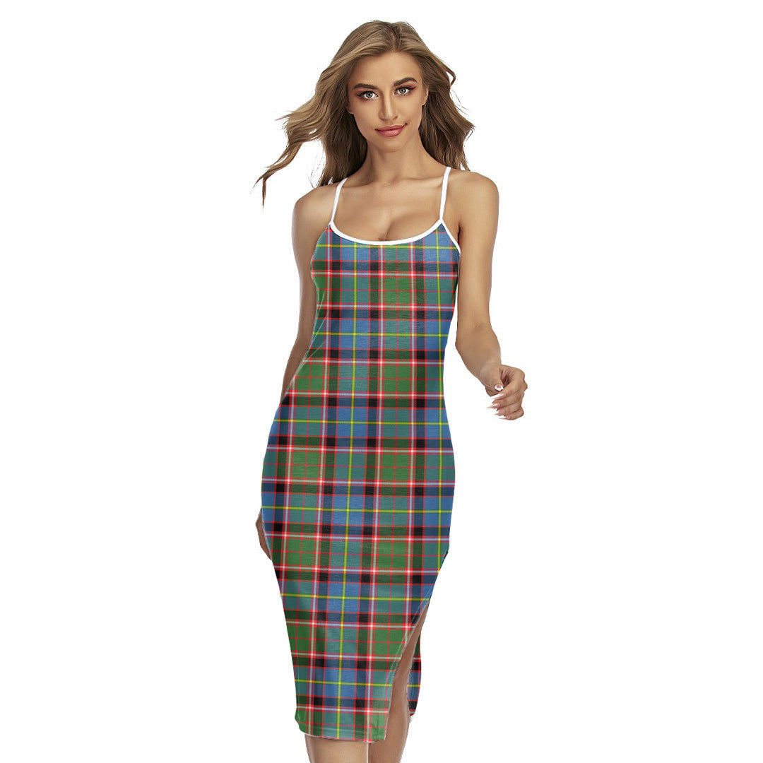 Stirling Bannockburn District Tartan Plaid Back Cross Cami Dress