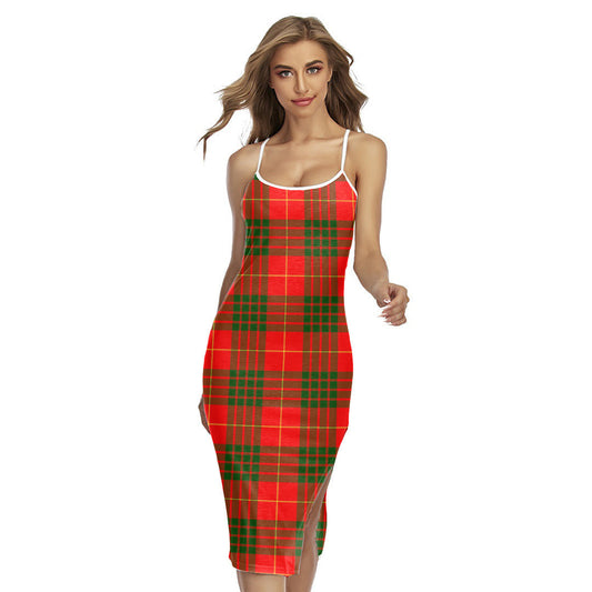 Cameron Modern Tartan Plaid Back Cross Cami Dress