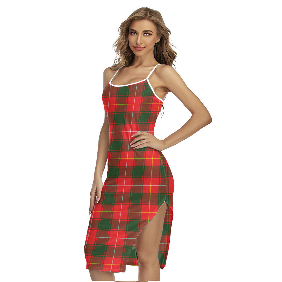 MacPhee Modern Tartan Plaid Back Cross Cami Dress