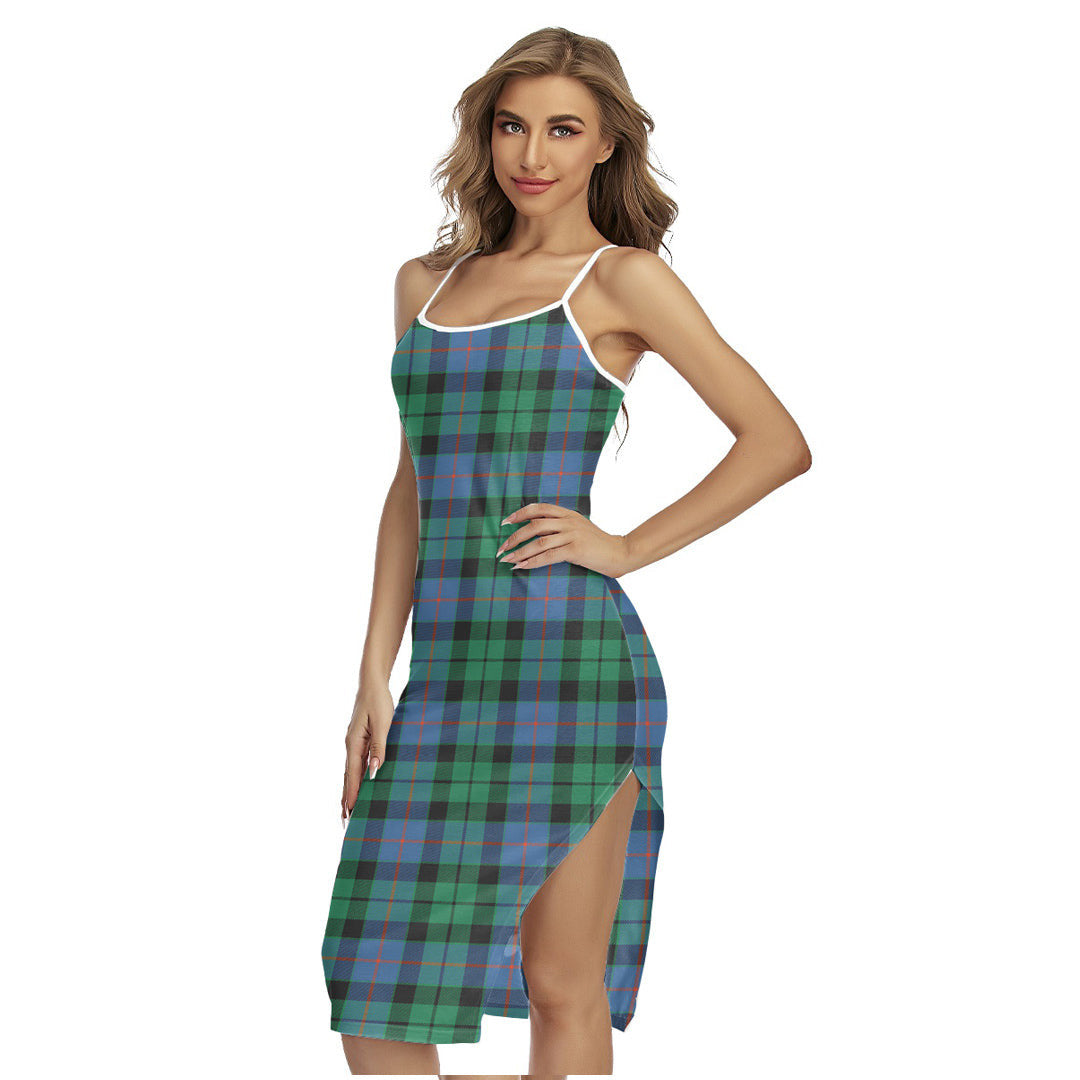 Morrison Ancient Tartan Plaid Back Cross Cami Dress