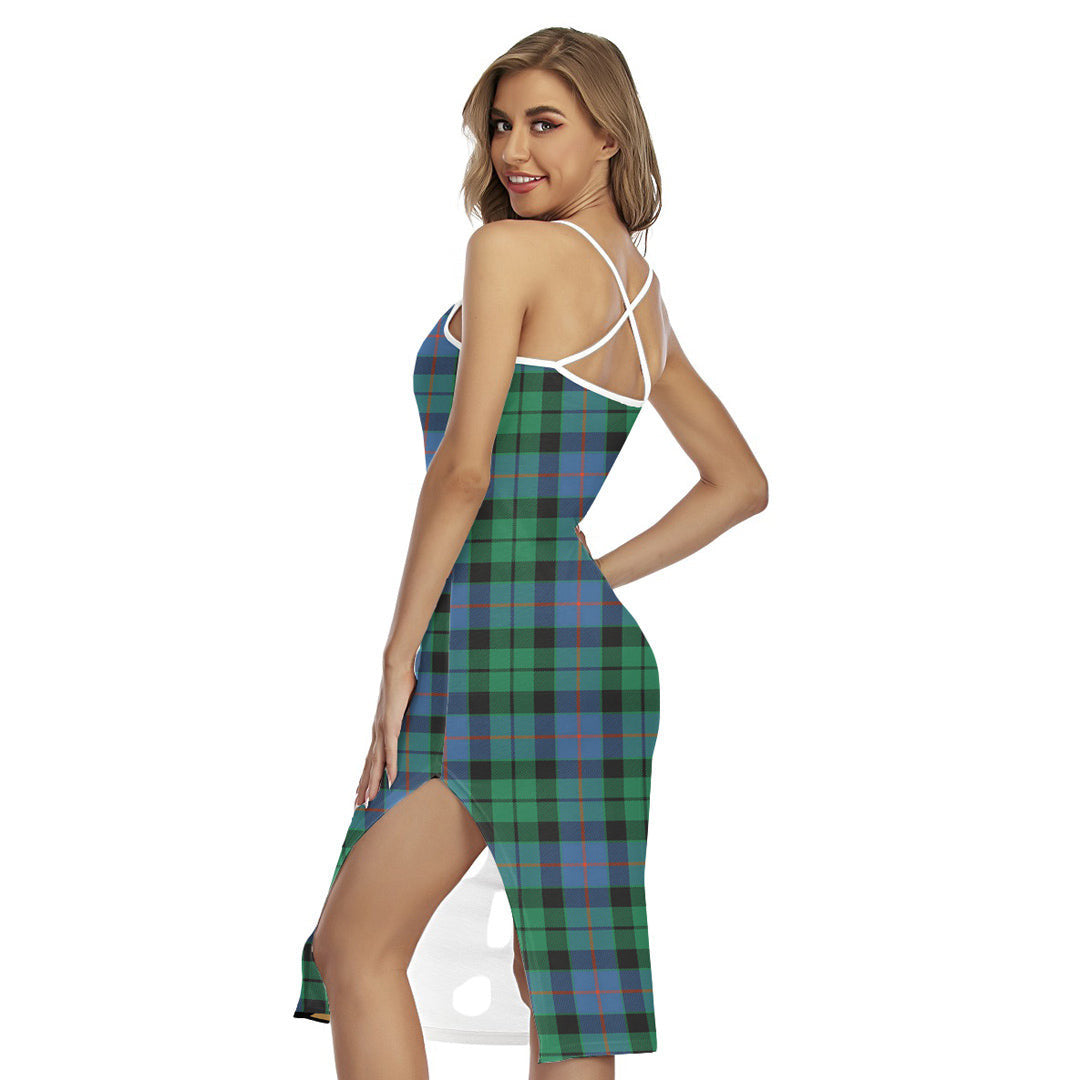 Morrison Ancient Tartan Plaid Back Cross Cami Dress