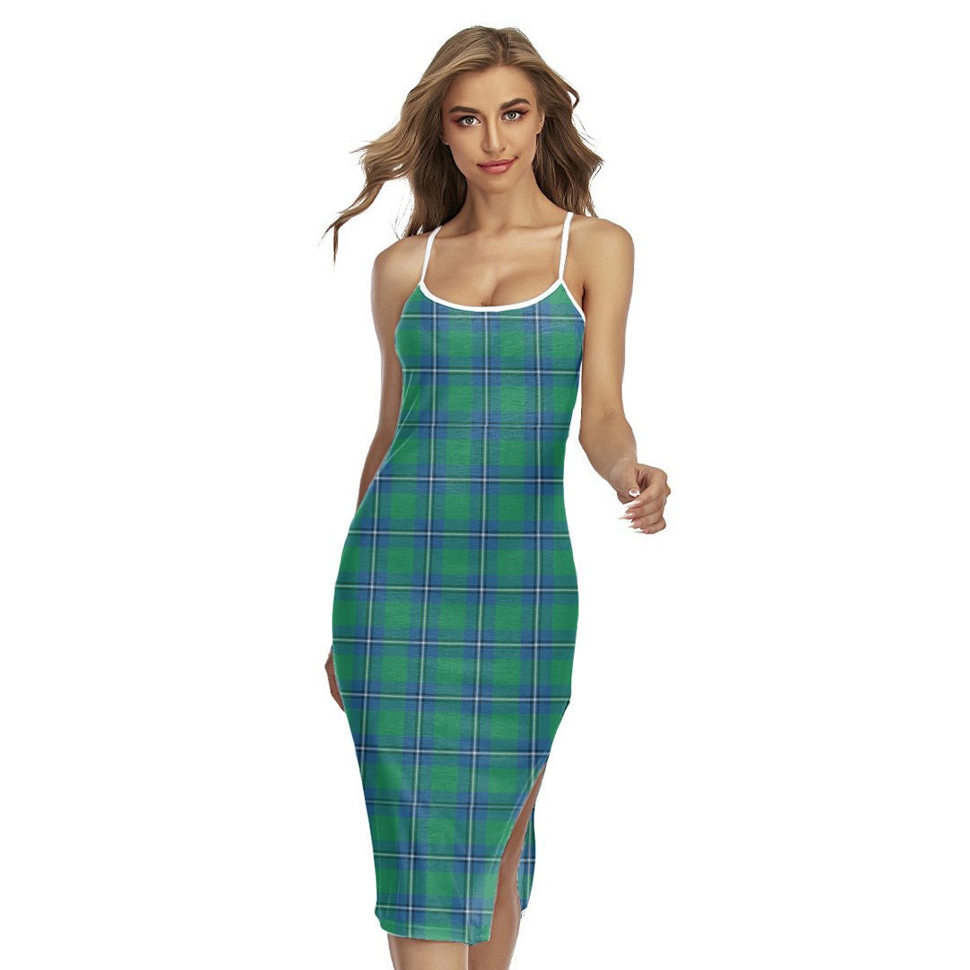 Irvine Ancient Tartan Plaid Back Cross Cami Dress