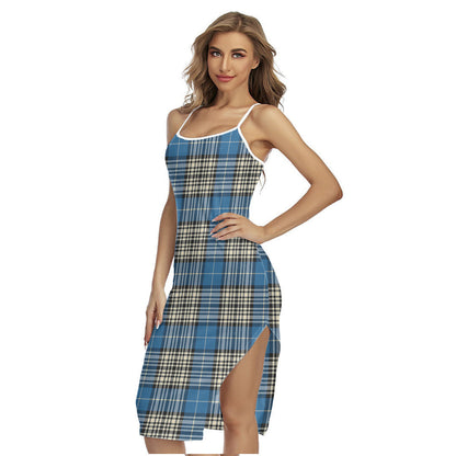 Napier Ancient Tartan Plaid Back Cross Cami Dress