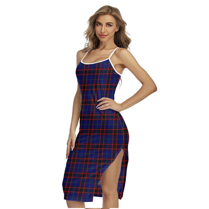 Home Modern Tartan Plaid Back Cross Cami Dress