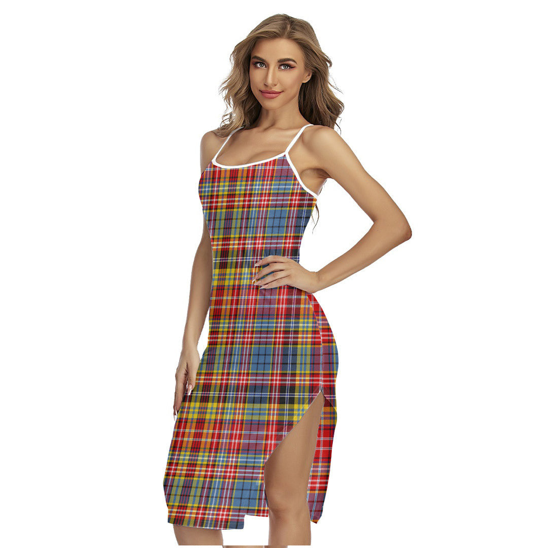 Drummond of Strathallan Tartan Plaid Back Cross Cami Dress