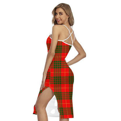 Cameron Modern Tartan Plaid Back Cross Cami Dress