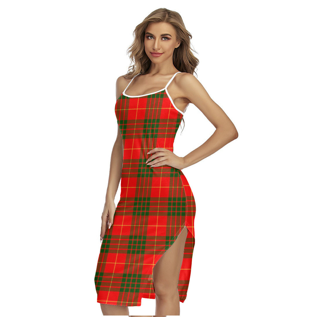 Cameron Modern Tartan Plaid Back Cross Cami Dress