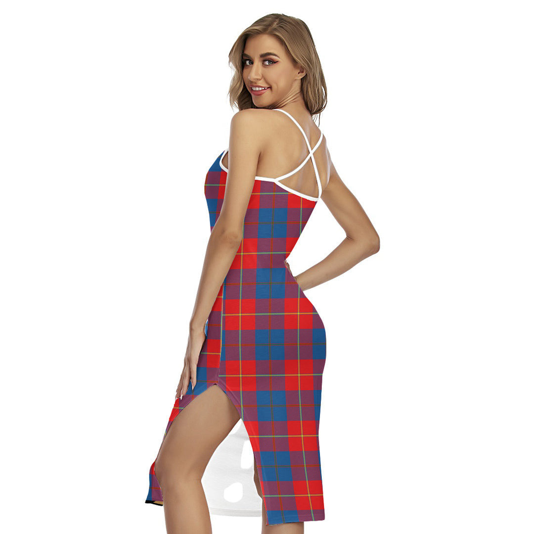 Galloway Red Tartan Plaid Back Cross Cami Dress