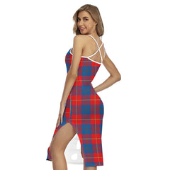 Galloway Red Tartan Plaid Back Cross Cami Dress