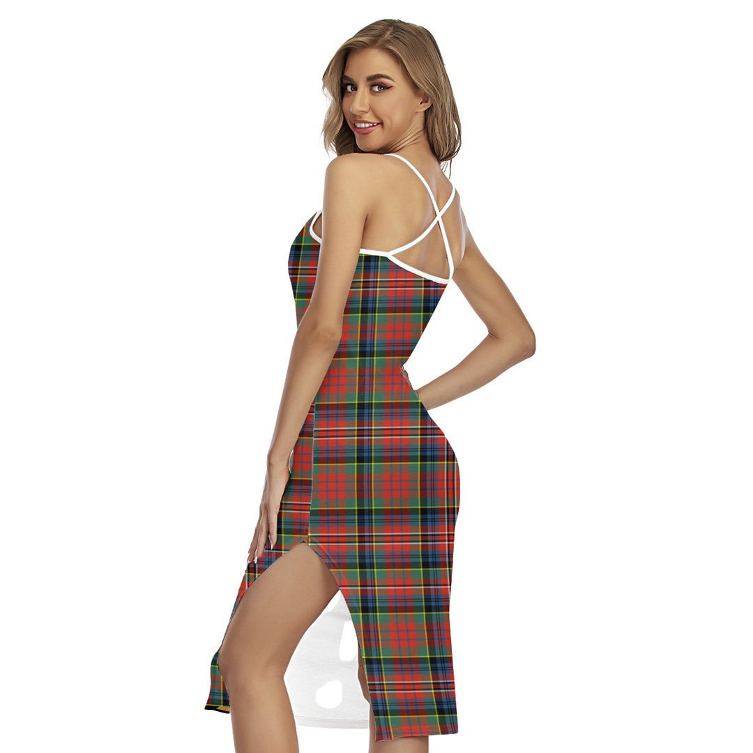 MacPherson Ancient Tartan Plaid Back Cross Cami Dress