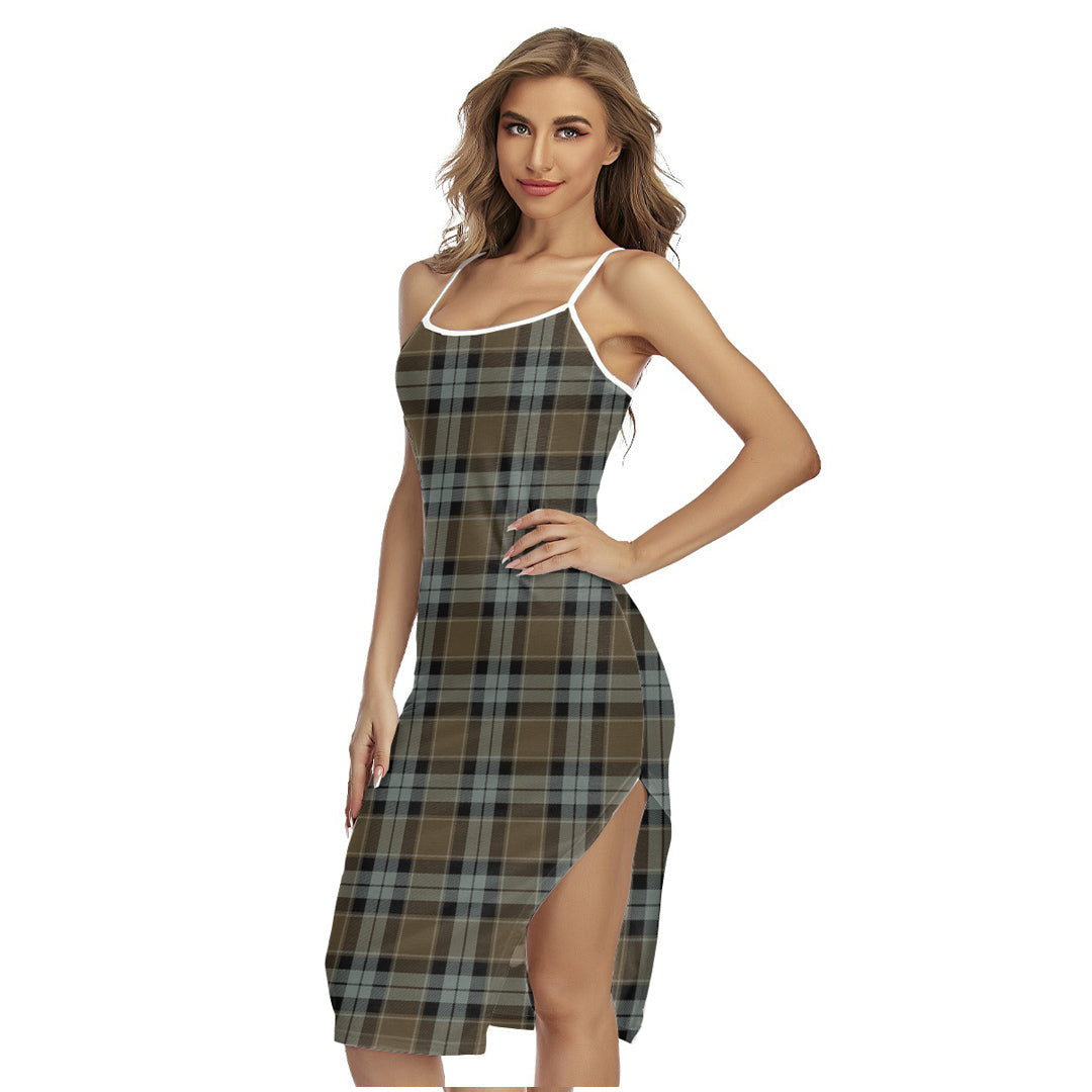 Graham of Menteith Weathered Tartan Plaid Back Cross Cami Dress